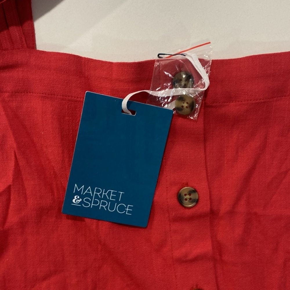 Market & Spruce Wide Pleated Strap Button Down Chrysanthemum Camisole 2X NWT - Picture 7 of 8